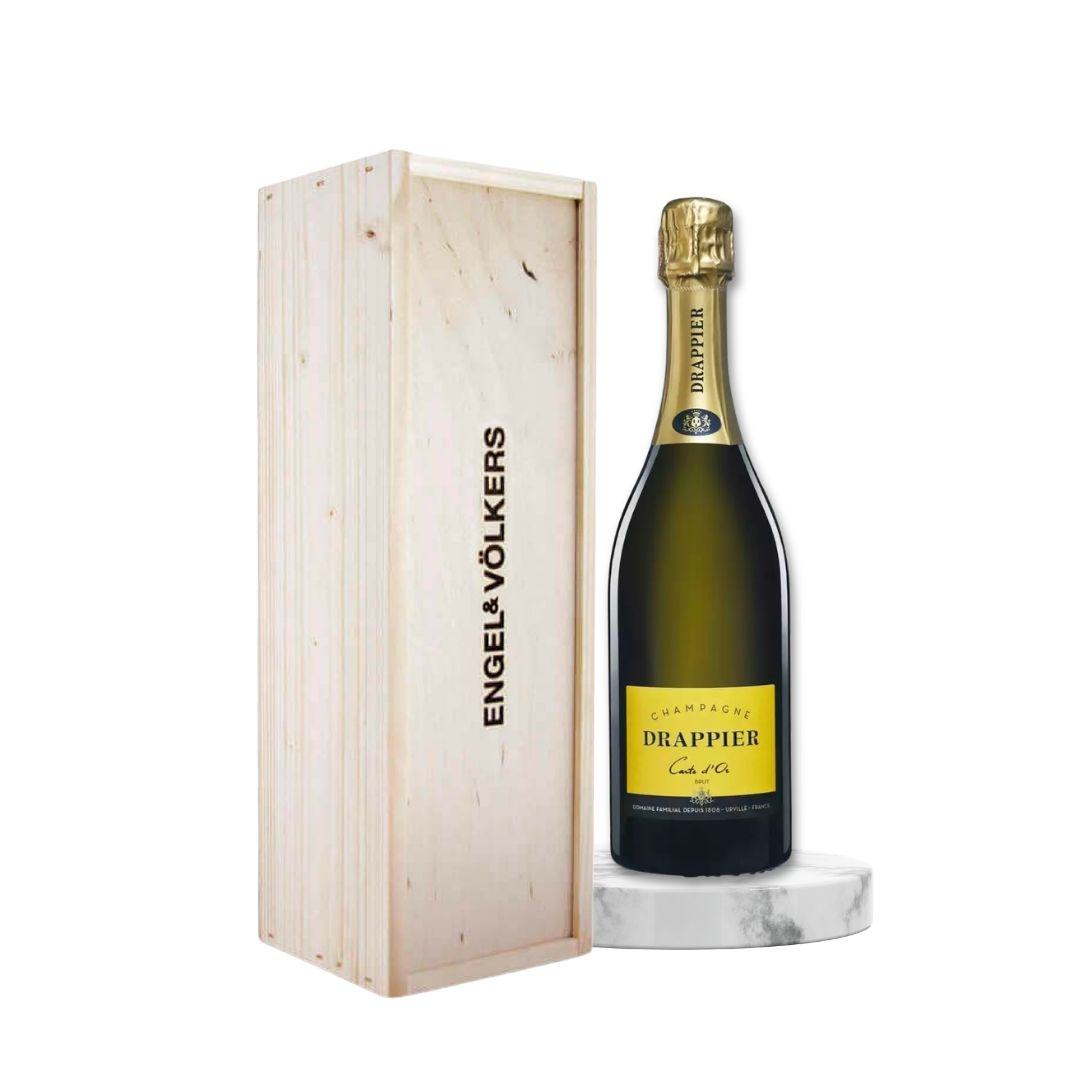 E&V - Champagner Drappier in Holzkiste